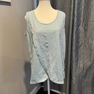 Milk Nursingwear Women's Sleeveless Top Tulip Front Light Blue Size L